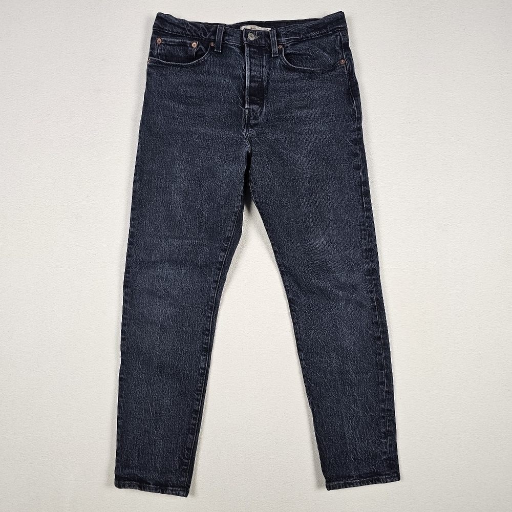 Levi's Premium Wedgie Jeans Straight Leg Vintage Wash Black Size 30